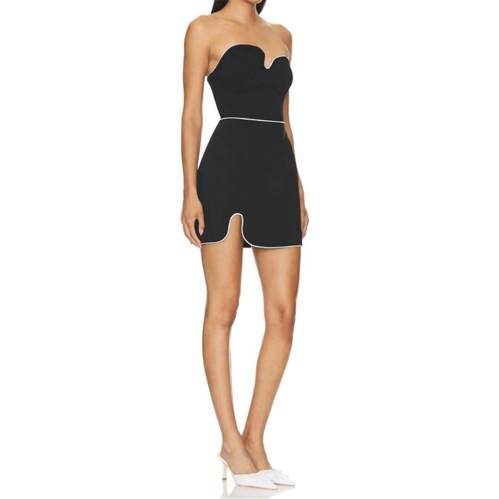 New AMANDA UPRICHARD strapless puzzle dress in black & white - Picture 2 of 6